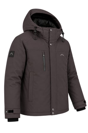 Erkek Gri Kapüşonlu Kışlık Softshell Suya Dayanıklı Fermuarlı Cepli Outdoor Mont