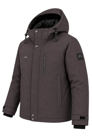 Erkek Gri Kapüşonlu Kışlık Softshell Suya Dayanıklı Fermuarlı Cepli Outdoor Mont