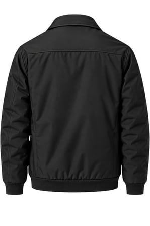 Erkek Siyah Harrington Ceket – Üçgen Armalı, Ekose Astarlı, Ribanalı, Fermuarlı Premium Mont