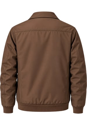 Erkek Kahverengi Harrington Ceket – Üçgen Armalı, Ekose Astarlı, Ribanalı, Fermuarlı Premium Mont