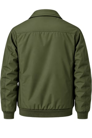 Erkek Yeşil Harrington Ceket – Üçgen Armalı, Ekose Astarlı, Ribanalı, Fermuarlı Premium Mont