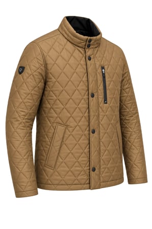 Erkek Kahverengi Standart Fit Normal Kesim İçi Kürklü Dik Yaka Çıtçıtlı Dolgulu Desenli Overcoat