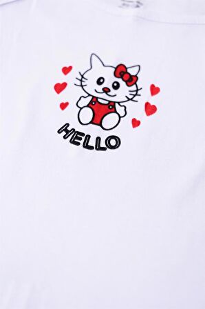 Gümüş 6'lı Kız Çocuk Hello Kitty Desenli Atlet