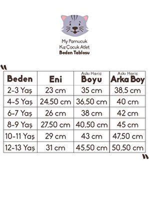 My Pamucuk Kız Çocuk 3'lü İp Askılı Atlet