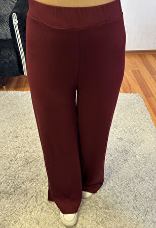 Bordo Bel Lastik Detaylı Yelekli Modal Takım