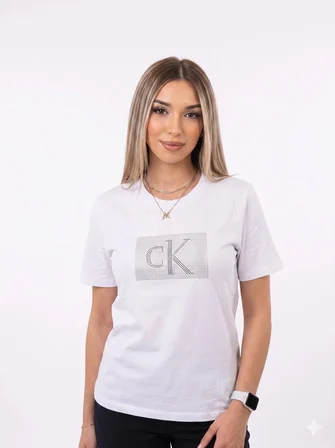 Marrk Muadil  Kare Taş Oversize Beyaz Tişört