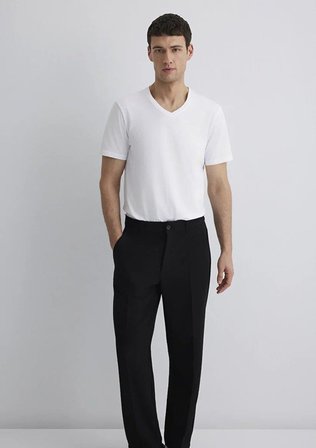 Mavi V Yaka Erkek T-Shirt M065586-620