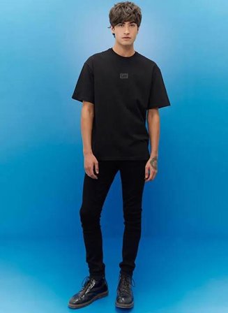 Lee Erkek T-shirt L222001001 L222001 Small Logo Oversize