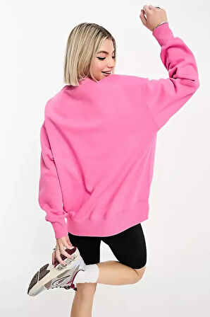 Sportswear Phoenix Fleece Oversize Kesim Kadın Pembe Sweatshirt