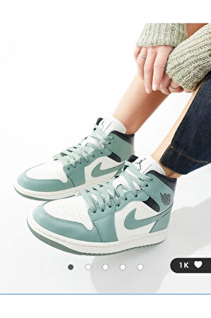 Air Jordan 1 Mid Bred Toe (W) Unisex Spor Ayakkabı
