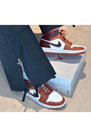 Air Jordan 1 Mid Bred Toe (W) Unisex Spor Ayakkabı