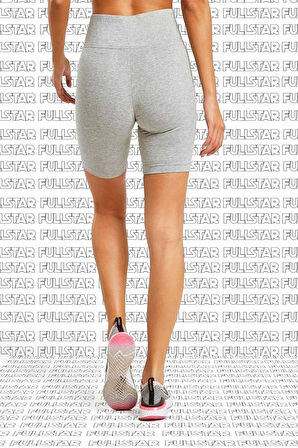 Sportswear Essential Shorts Pamuk Polyester Yüksek Belli Biker Şort Tayt Gri Beyaz Swoosh