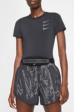 Running Slim Waistpack Reflector Unisex İnce Esnek Siyah Spor Bel Çantası