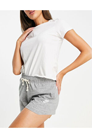 Fleece Standat Kesim Kadın Gri Spor Şort