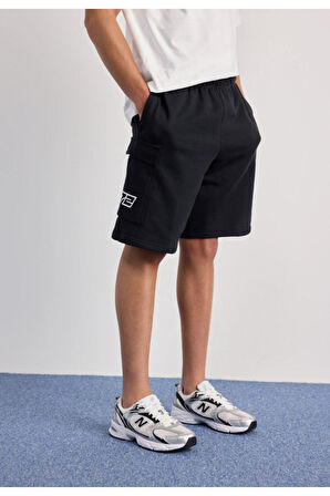 Men's Siyah Kargo Şort