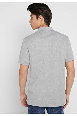 Standart Fit Pamuklu Polo Tişört Gri