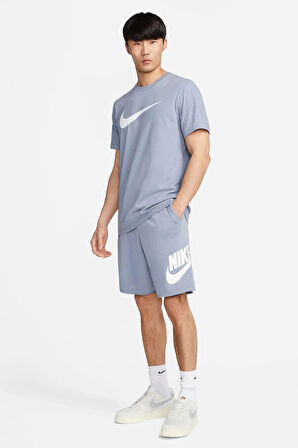 M NSW TEE ICON SWOOSH Mavi Erkek Kısa Kol T-Shirt