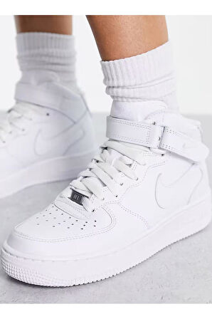 Air Force 1 Mid Kadın Deri Bilekli Günlük Spor Ayakkabı ( Dar Kalıp )