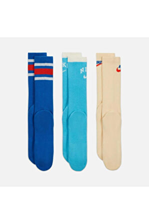 Dri-Fit Everyday Plus Cushioned Crew Retro Style Atlethic Training (3 Pairs) Unisex Çorap