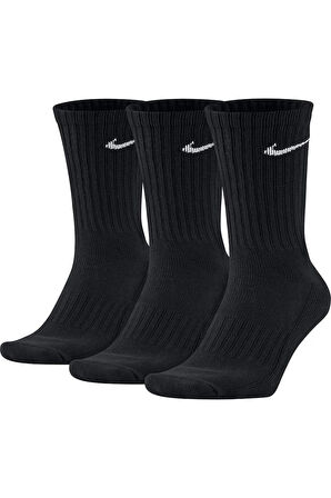 Cushioned 3 Pack Cotton Crew Socks 3 Lü Pamuklu Spor Çorap Siyah
