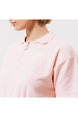 Sportswear Air Pique Polo Cropped Half-Zip Short-Sleeve Kadın Tişört