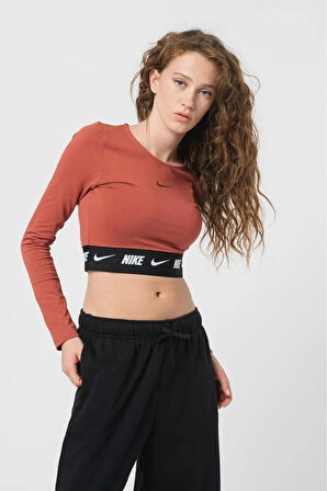 uzun kollu pamuklu crop