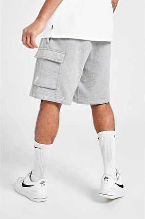 Sportswear Clup Fleece Erkek Gri Kargo Cepli Şort