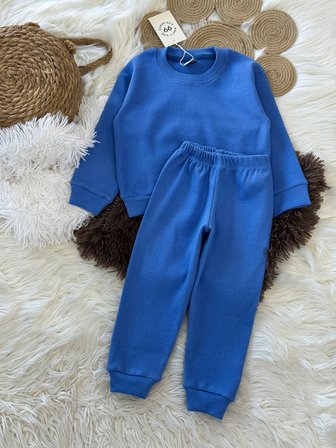 Erkek Çocuk Basic Eşofman Takımı Saks Mavi