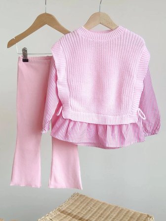 Kız Çocuk Taytlı Takım Pembe