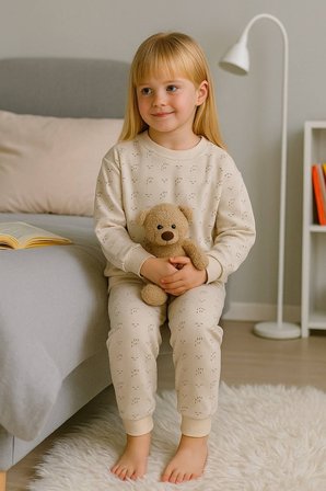 Bebek Pijama Takımı Krem