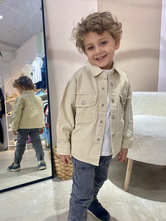 Erkek Çocuk Basic Denim Ceket Bej