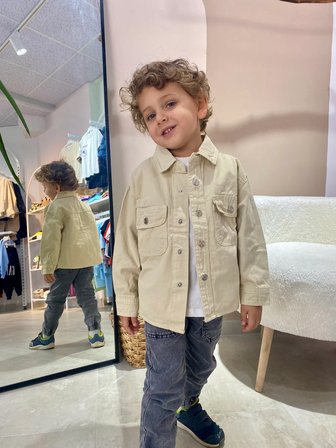 Erkek Çocuk Basic Denim Ceket Bej