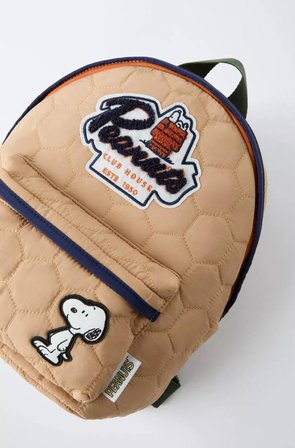 Çocuk Snoopy Temalı Sırt Çantası Bej