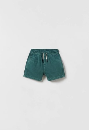 Erkek Çocuk Basic Denim Şort Yeşil