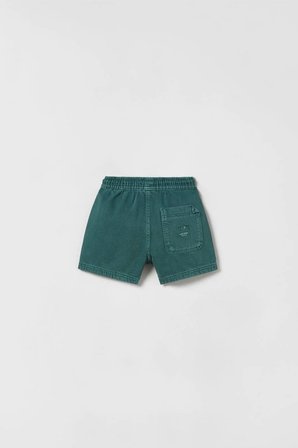 Erkek Çocuk Basic Denim Şort Yeşil