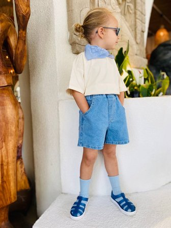 La Ciel Paris Çocuk Denim Şort Açık Mavi