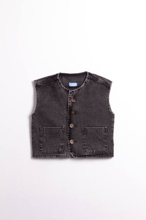 La Ciel Paris Erkek Çocuk Denim Yelek Siyah