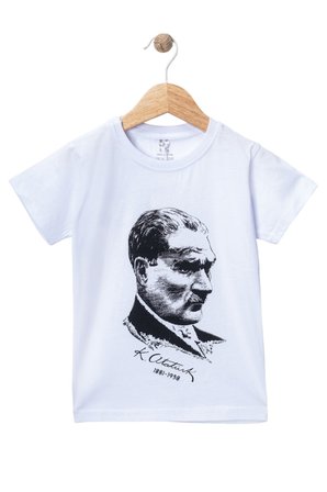 Çocuk Atatürk Baskılı Kısa Kollu Tişört Beyaz