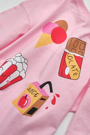 Le Mabelle Kız Çocuk Baskılı Tişört Pembe