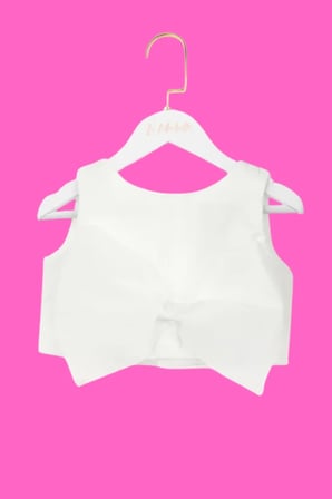 Le Mabelle Kız Çocuk Büyük Fiyonk Detaylı Crop Bluz Ekru
