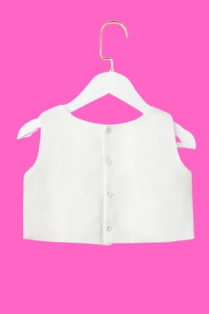 Le Mabelle Kız Çocuk Büyük Fiyonk Detaylı Crop Bluz Ekru