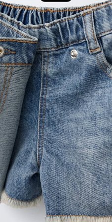 Kız Çocuk Denim Şort Etek Mavi
