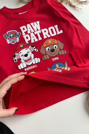 Erkek Çocuk Paw Patrol Baskılı Tişört ve Eşofman Takım Kırmızı