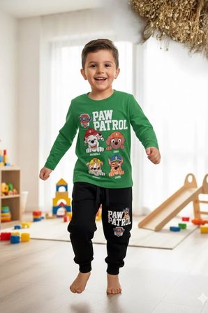 Erkek Çocuk Paw Patrol Baskılı Tişört ve Eşofman Takım Yeşil