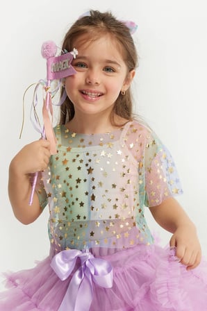 Le Mabelle Kız Çocuk Tül Crop Çok Renkli