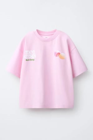 Kız Çocuk Sırt Baskılı Oversize Tişört Pembe