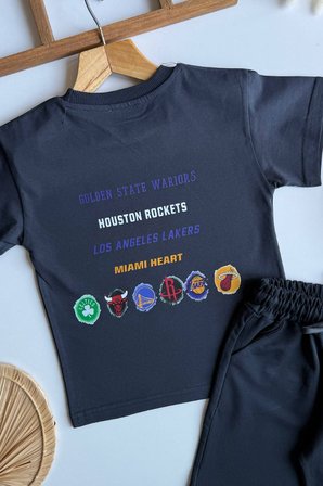 Erkek Çocuk NBA Baskılı Tişört ve Şort Takım