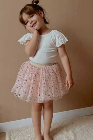 Le Mabelle Kız Çocuk Tül Etek Pudra