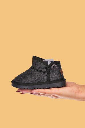 Kız Çocuk Simli Bot Siyah