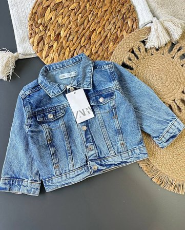 Kız Çocuk Klasik Denim Ceket Mavi